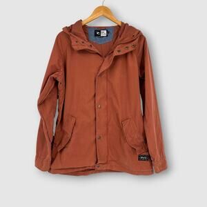 Rip Curl Burnt Orange Hooded Utility Jacket Slim Fit Size Medium